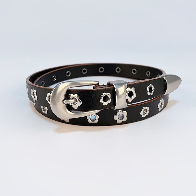 Ceintures femme en cuir riveté, haut de gamme 21505-05