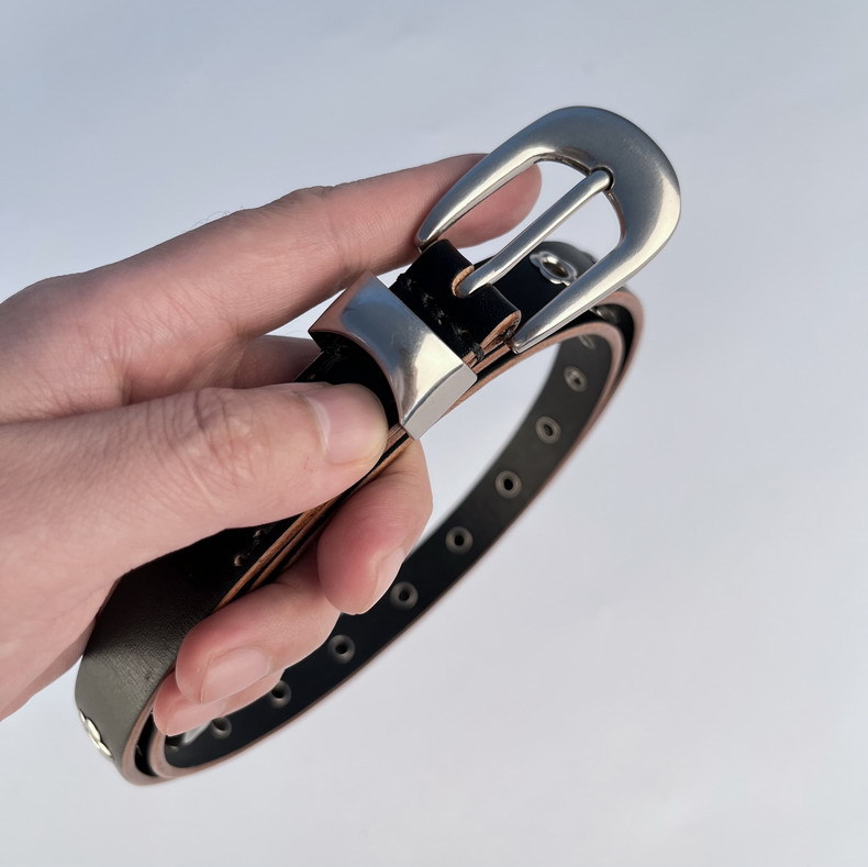 High-end riveted leather belts for women, 21505 Demo 03