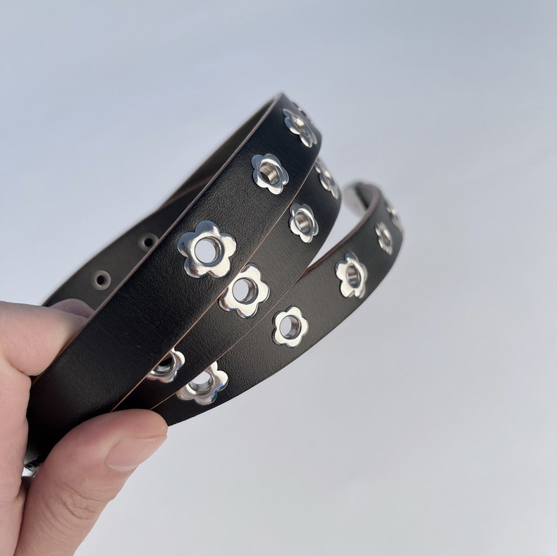 High-end riveted leather belts for women, 21505 Demo 04