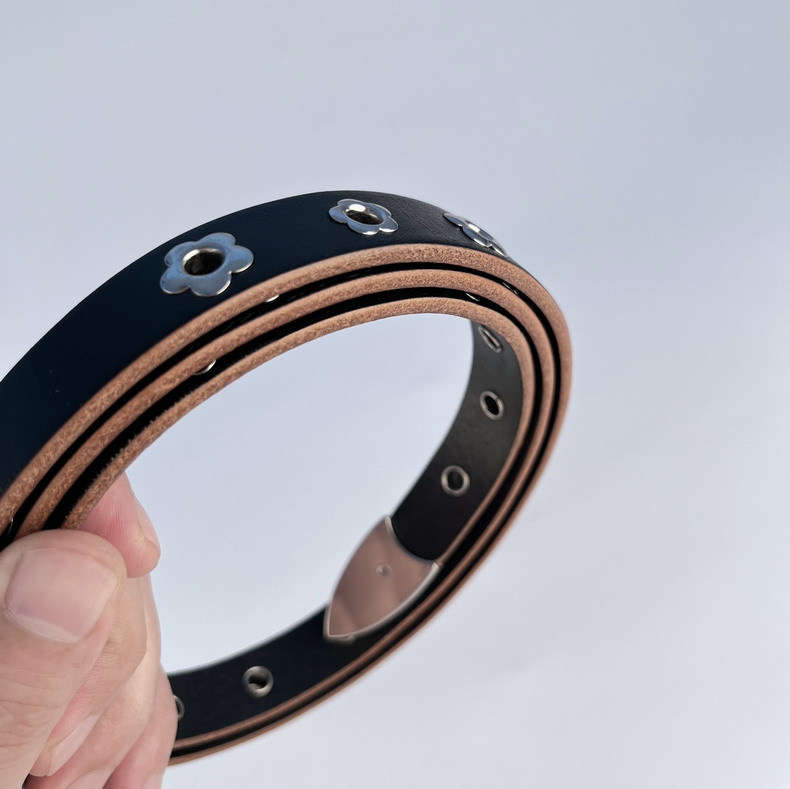 High-end riveted leather belts for women, 21505 Demo 05