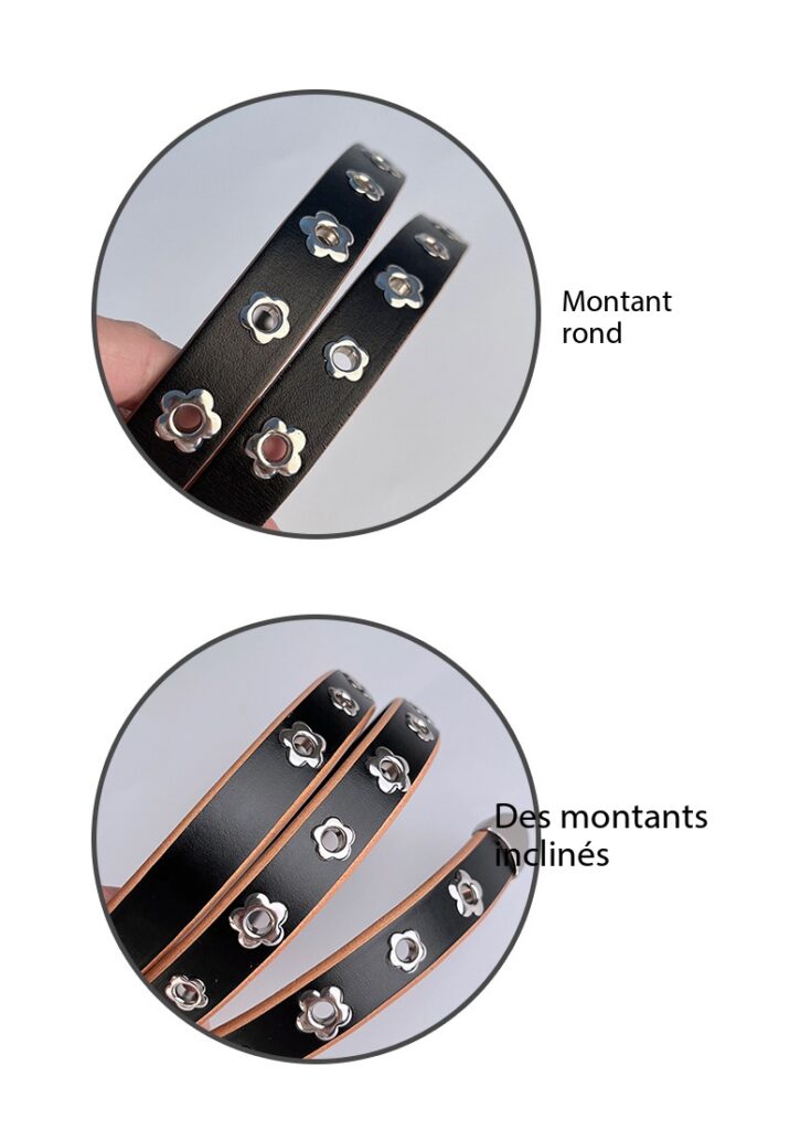 High-end riveted leather belts for women, 21505 Demo 06