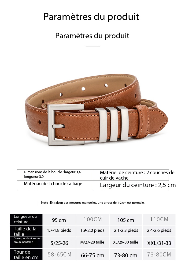 Double ceinture en cuir femmes, métallique fine 01 (8) Demo 06