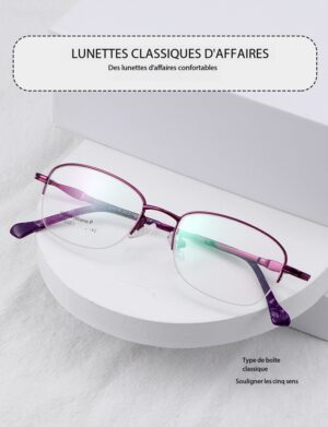 Lunettes ultralégères élégantes à demi-monture à mémoire en titane 21022 dEMO 01