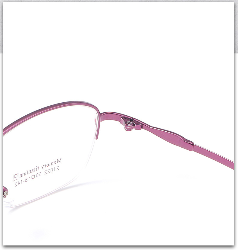 Lunettes ultralégères élégantes à demi-monture à mémoire en titane 21022 dEMO 014