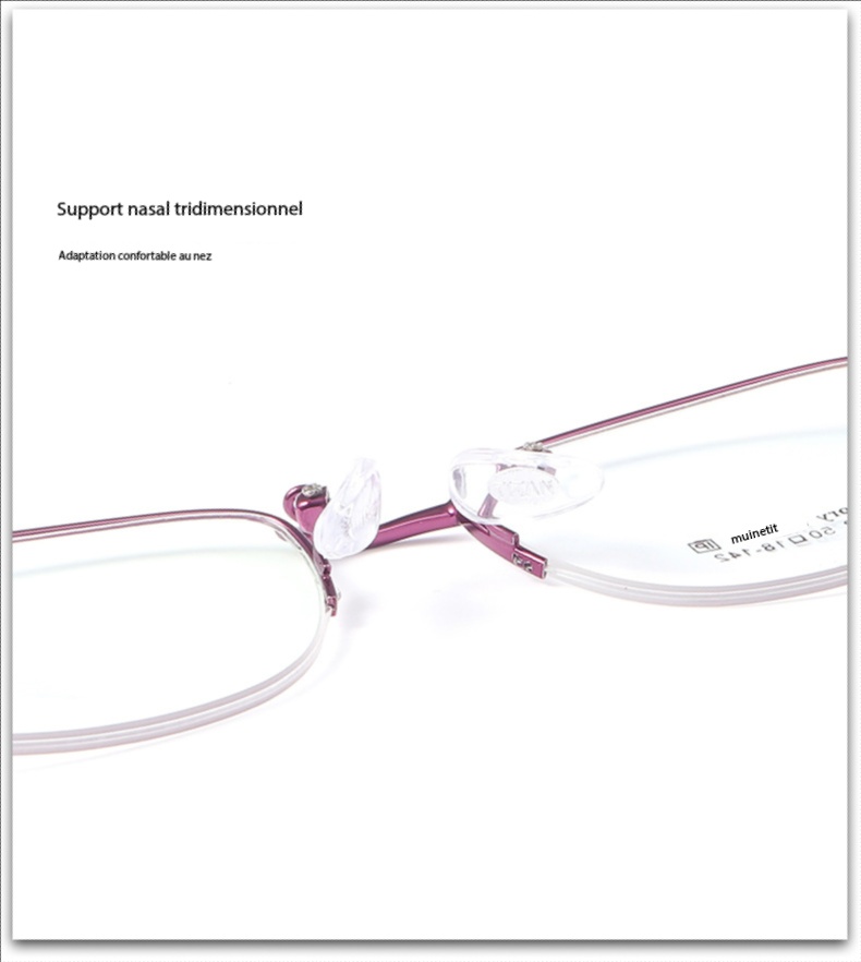 Lunettes ultralégères élégantes à demi-monture à mémoire en titane 21022 dEMO 03