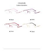 Lunettes ultralégères élégantes à demi-monture à mémoire en titane 21022 dEMO 07