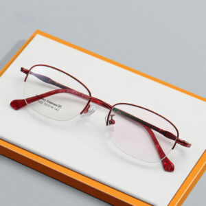 Lunettes ultralégères élégantes à demi-monture en titane 21022