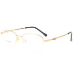 Lunettes ultralégères élégantes à demi-monture en titane 21022-Or