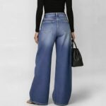 Pantalon jean femme avec œillets métalliques BV0757-Dos