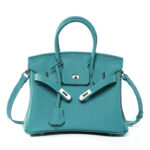 Sac Birkin cuir, haut de gamme, grande capacité 000BK Boucle en argent bleu du Nord