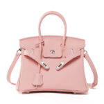 Sac Birkin cuir, haut de gamme, grande capacité 000BK Boucle rose argentée 3Q