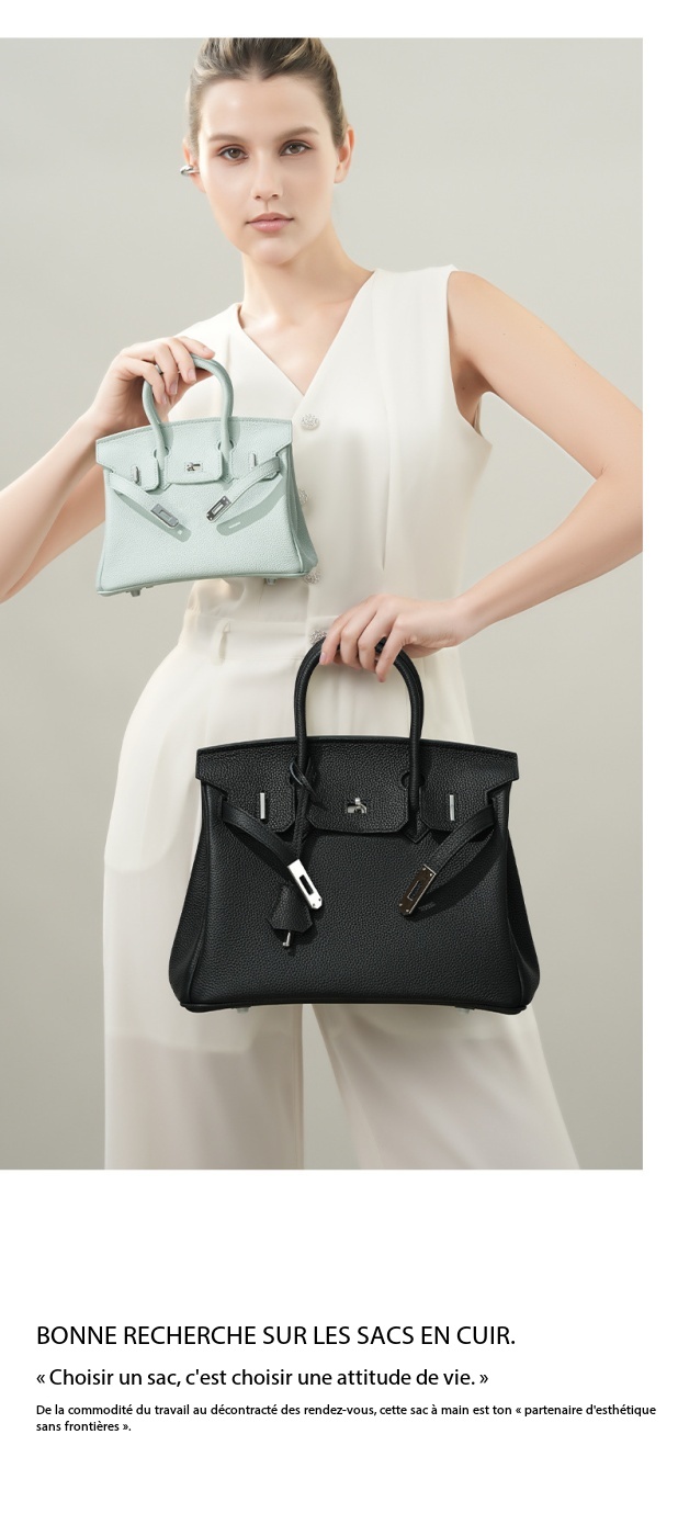 High-end leather Birkin bag, large capacity 000BK Demo 0013