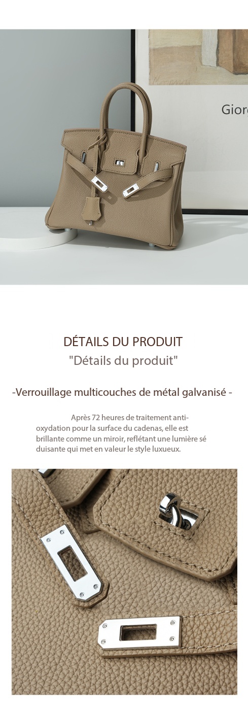 High-end leather Birkin bag, large capacity 000BK Demo 0017