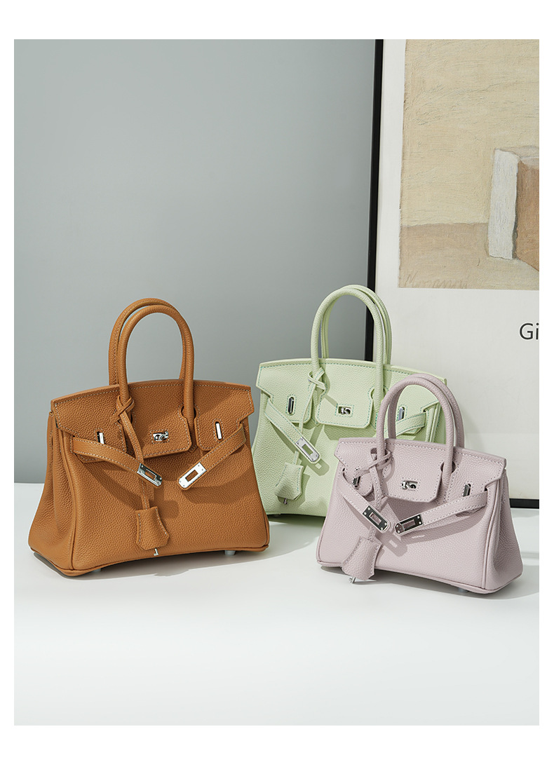 High-end leather Birkin bag, large capacity 000BK Demo 002