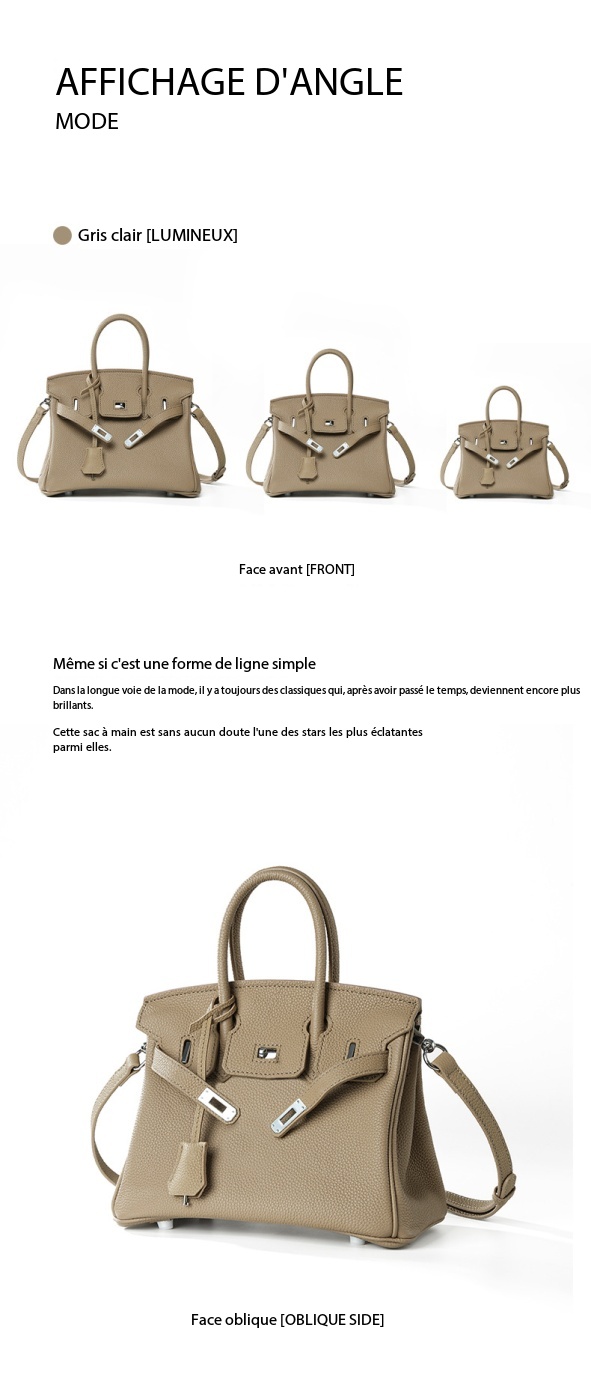 High-end leather Birkin bag, large capacity 000BK Demo 0020