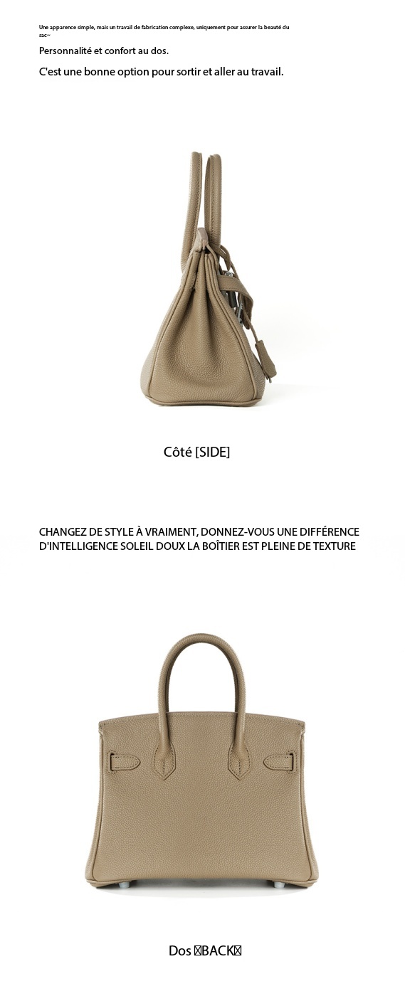 High-end leather Birkin bag, large capacity 000BK Demo 0021