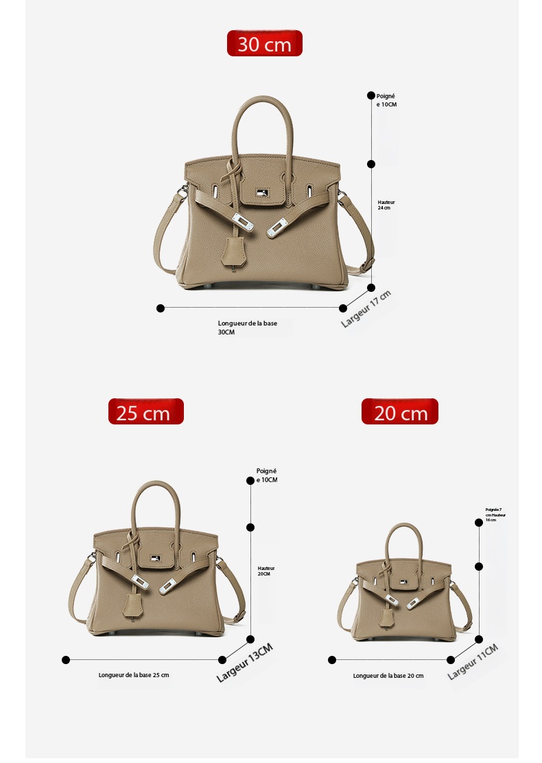High-end leather Birkin bag, large capacity 000BK Demo 005
