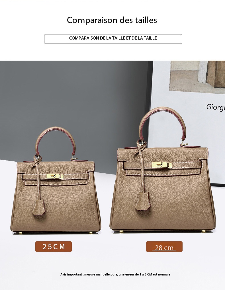 High-End Kelly Bag, Genuine Traditional Leather, KL Demo 003