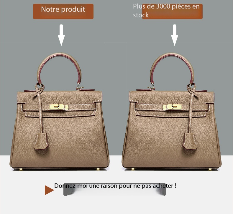 High-End Kelly Bag, Genuine Traditional Leather, KL Demo 006