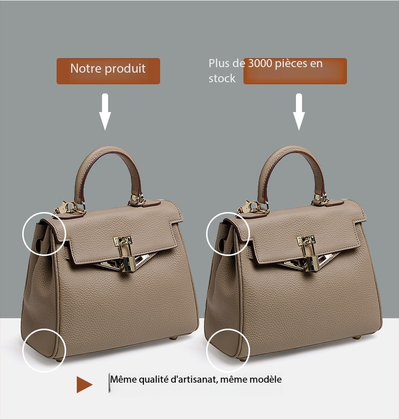 High-End Kelly Bag, Genuine Traditional Leather, KL Demo 007