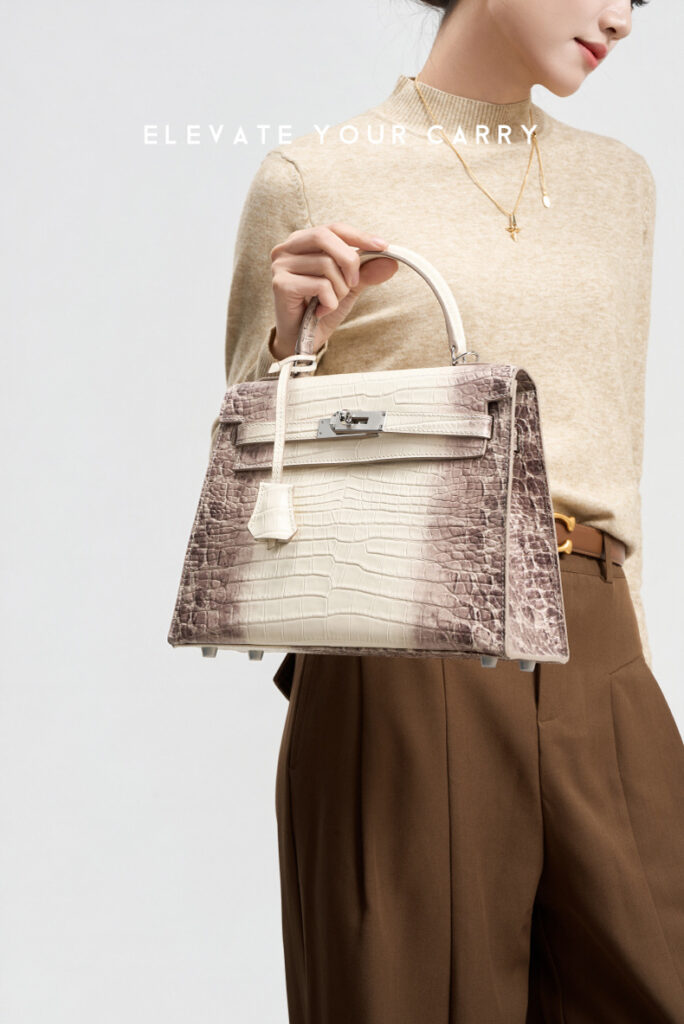 High-quality leather Kelly bag with crocodile pattern GY8328 Demo 001