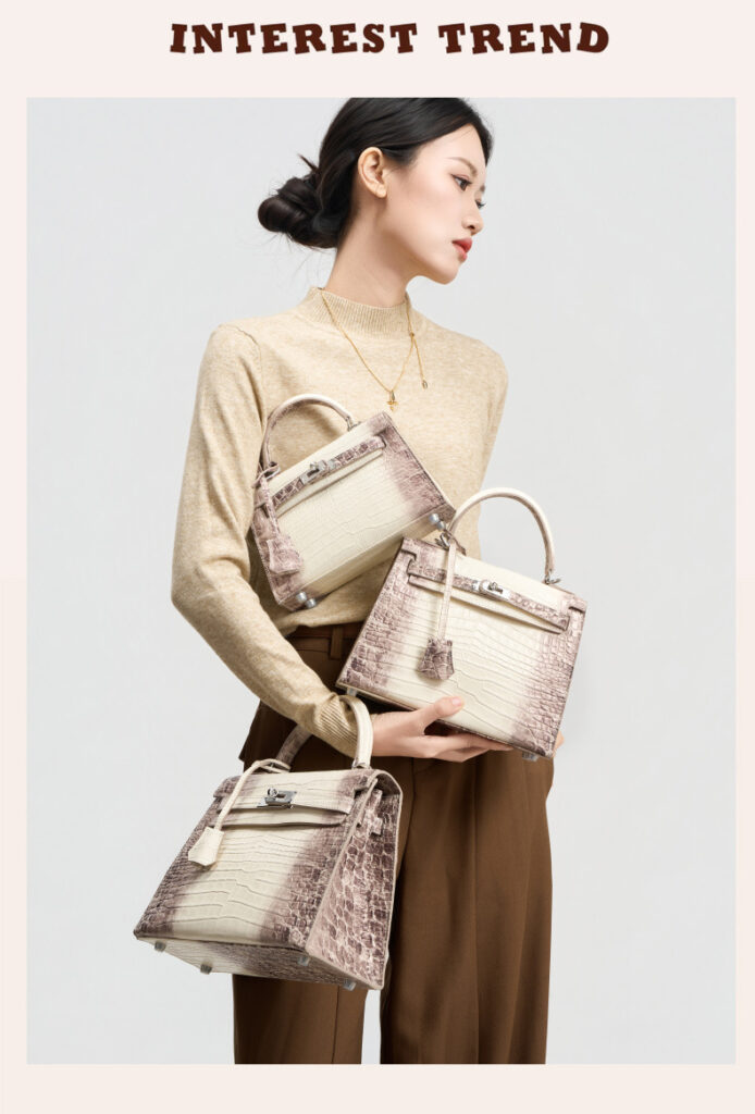 High-quality leather Kelly bag with crocodile pattern GY8328 Demo 0012