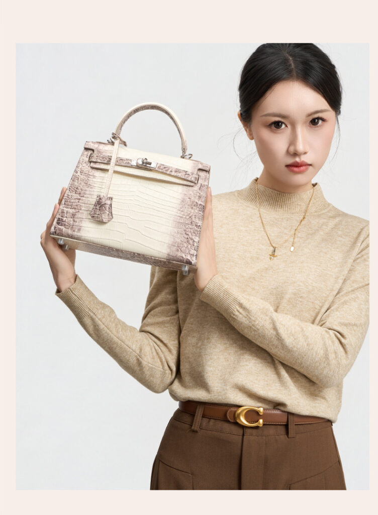 High-quality leather Kelly bag with crocodile pattern GY8328 Demo 0013