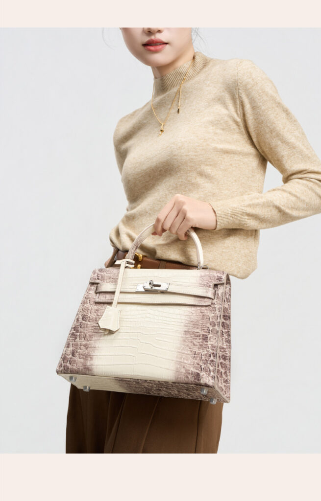 High-quality leather Kelly bag with crocodile pattern GY8328 Demo 0014