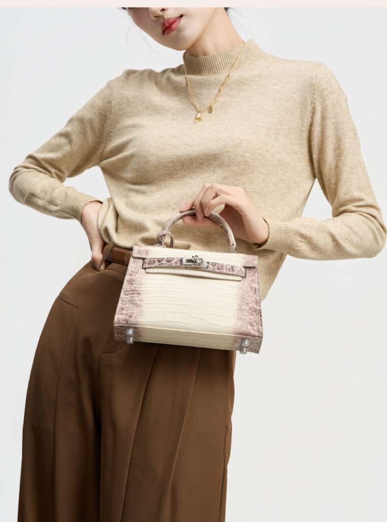 High-quality leather Kelly bag with crocodile pattern GY8328 Demo 0017