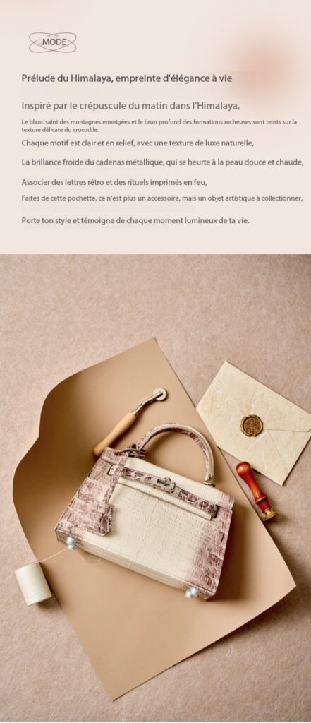 High-quality leather Kelly bag with crocodile pattern GY8328 Demo 002