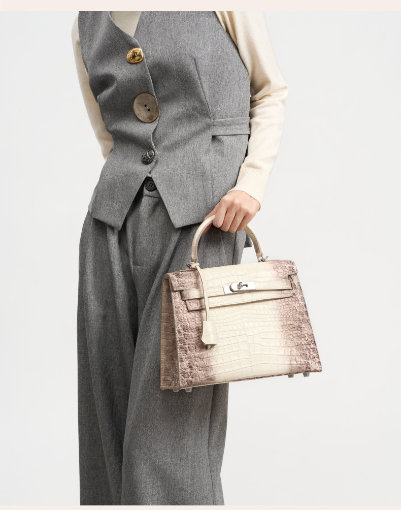 High-quality leather Kelly bag with crocodile pattern GY8328 Demo 0020