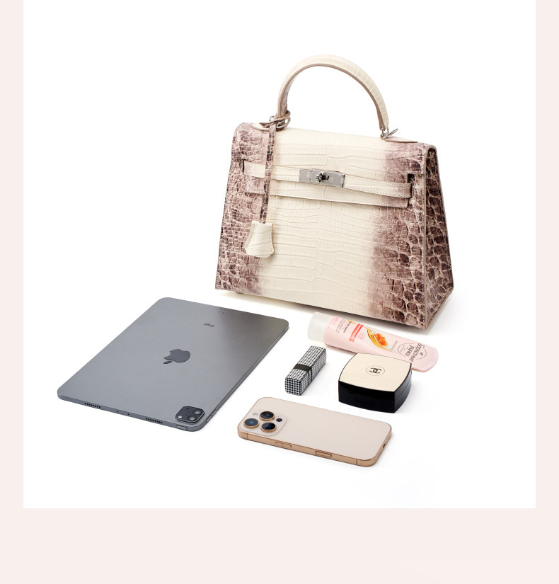 High-quality leather Kelly bag with crocodile pattern GY8328 Demo 004
