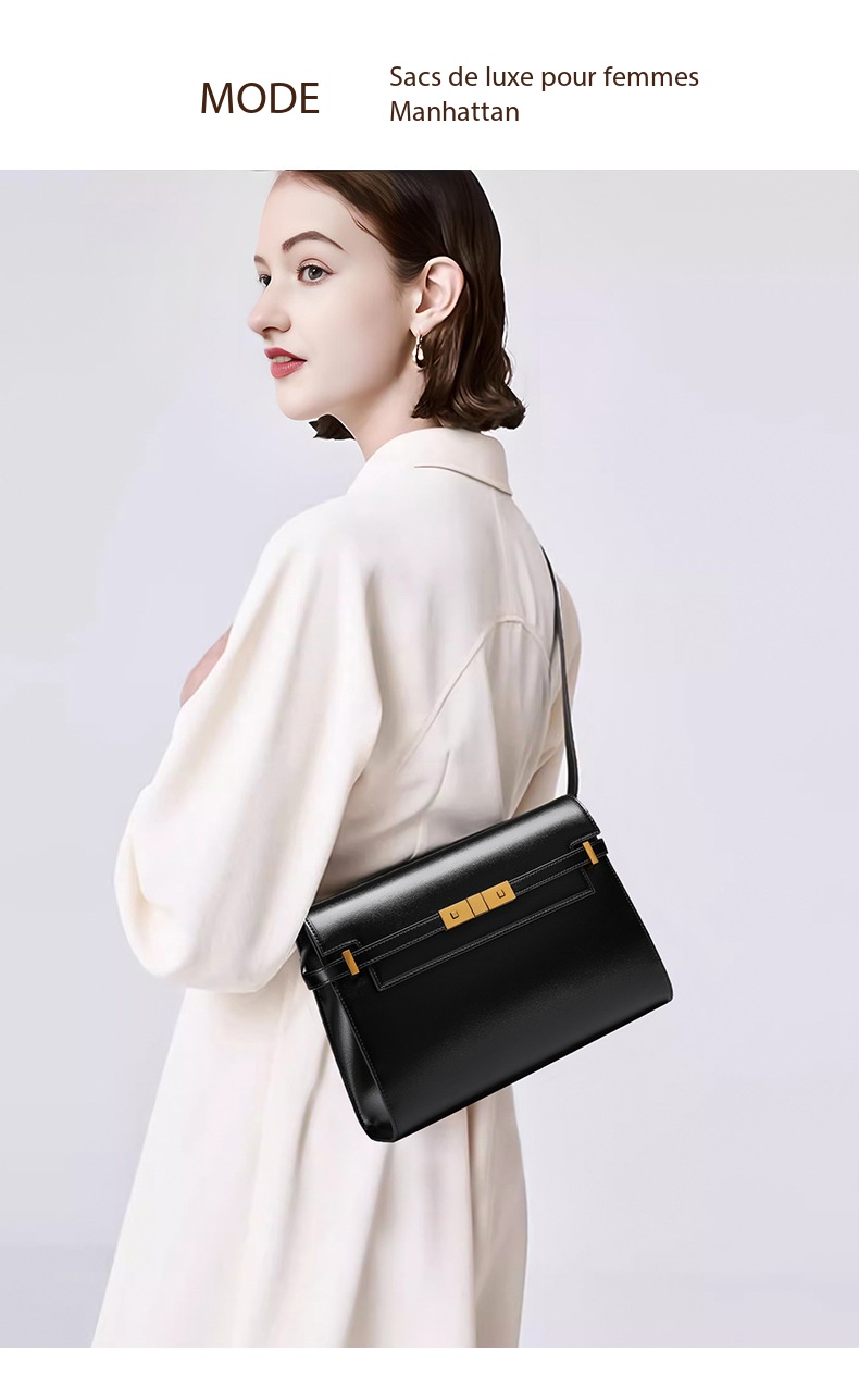 Sac Manhattan en cuir, Sac vintage sophistiqué Manhattan Demo 001