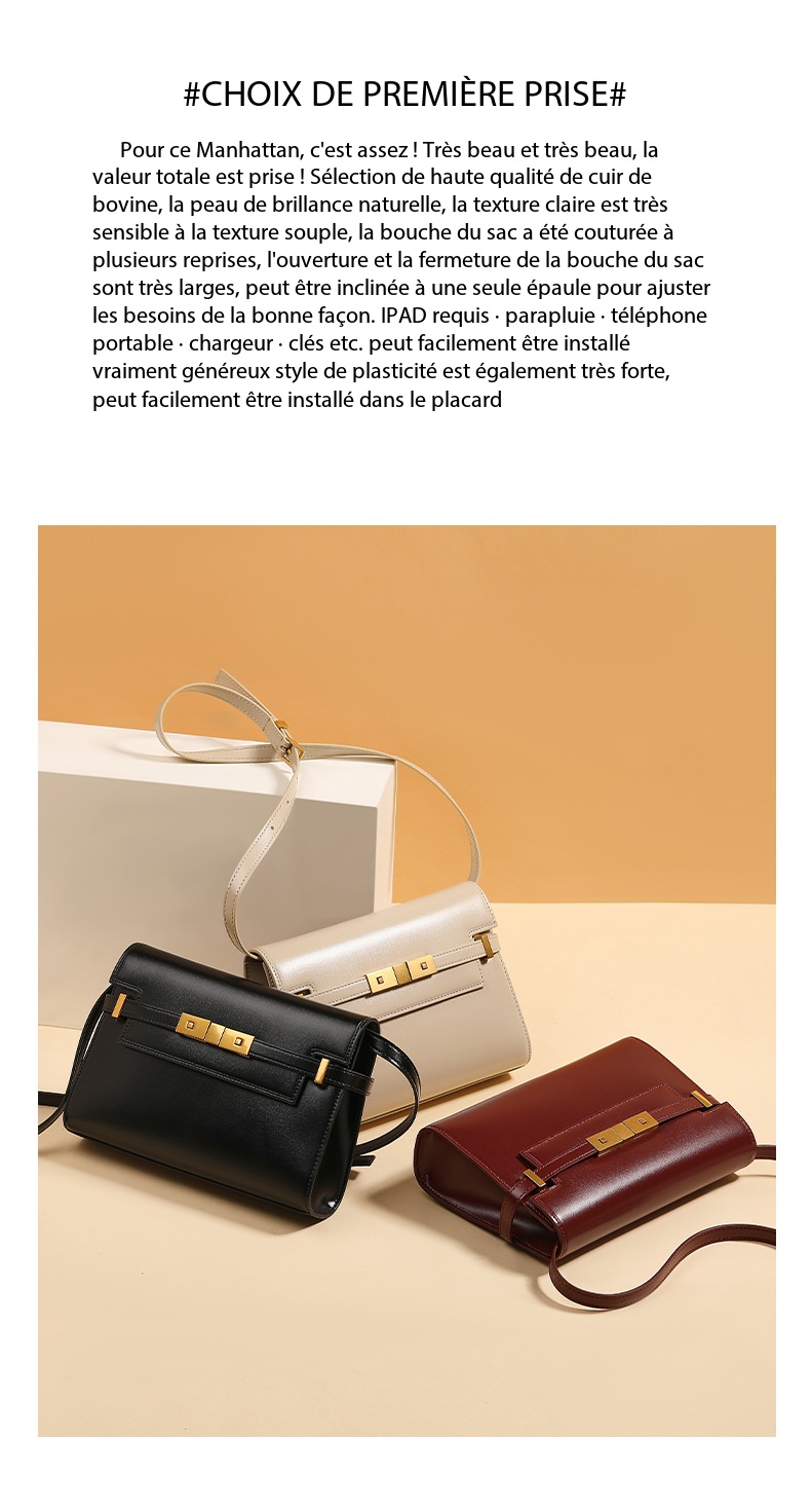 Sac Manhattan en cuir, Sac vintage sophistiqué Manhattan Demo 007