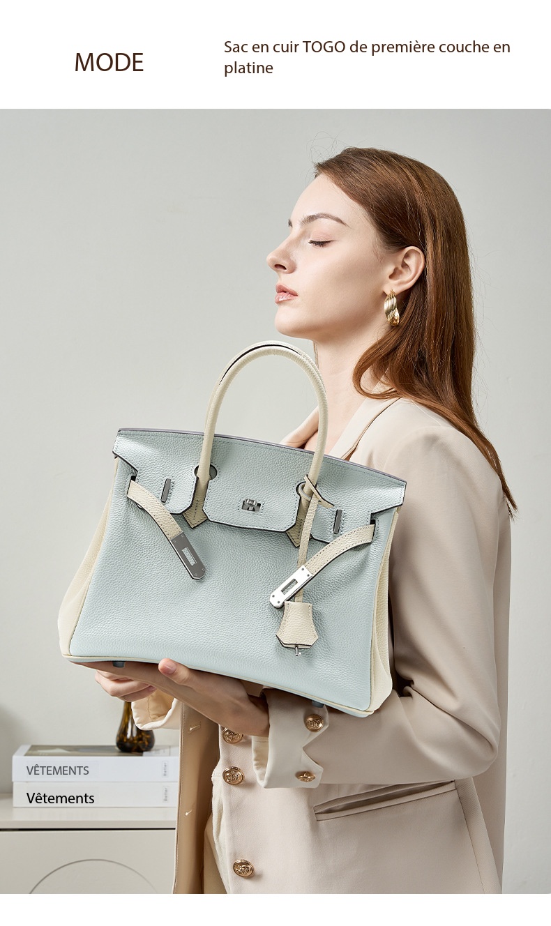 Kelly Platinum Handbag in Genuine Leather 00BK Demo 001
