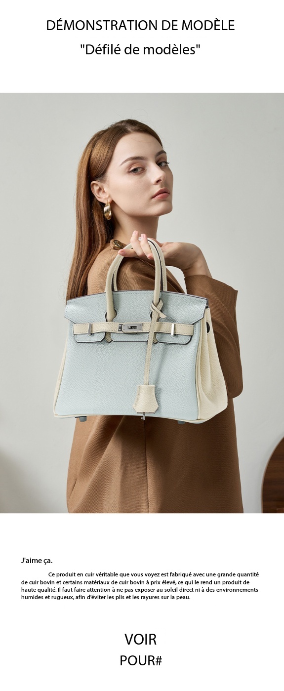 Kelly Platinum Handbag in Genuine Leather 00BK Demo 0011
