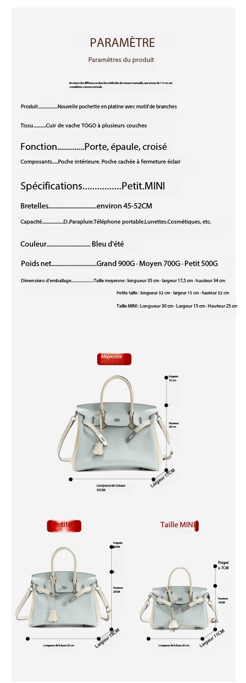 Kelly Platinum Handbag in Genuine Leather 00BK Demo 003