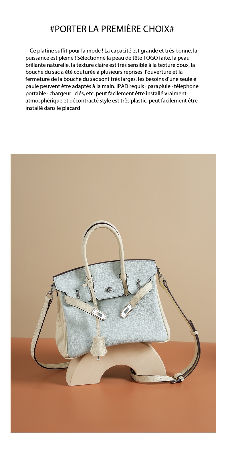 Kelly Platinum Handbag in Genuine Leather 00BK Demo 006