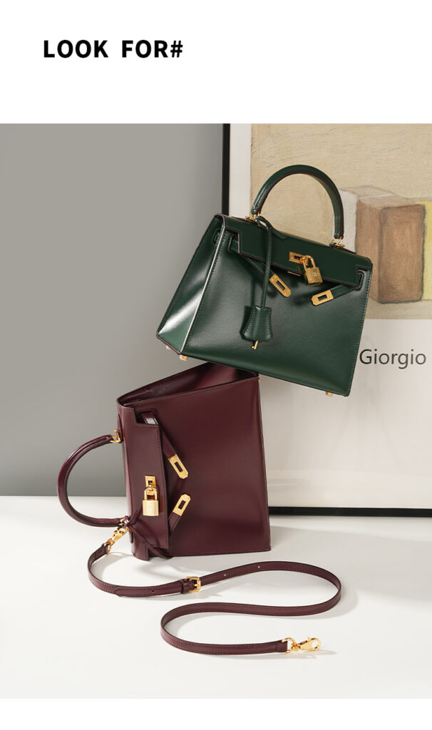 Sac à main Kelly haute couture cuir, haut de gamme KL Demo 0010