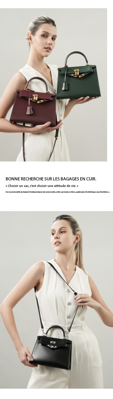 Sac à main Kelly haute couture cuir, haut de gamme KL Demo 0014