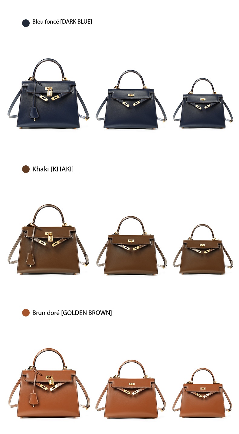 Sac à main Kelly haute couture cuir, haut de gamme KL Demo 0026