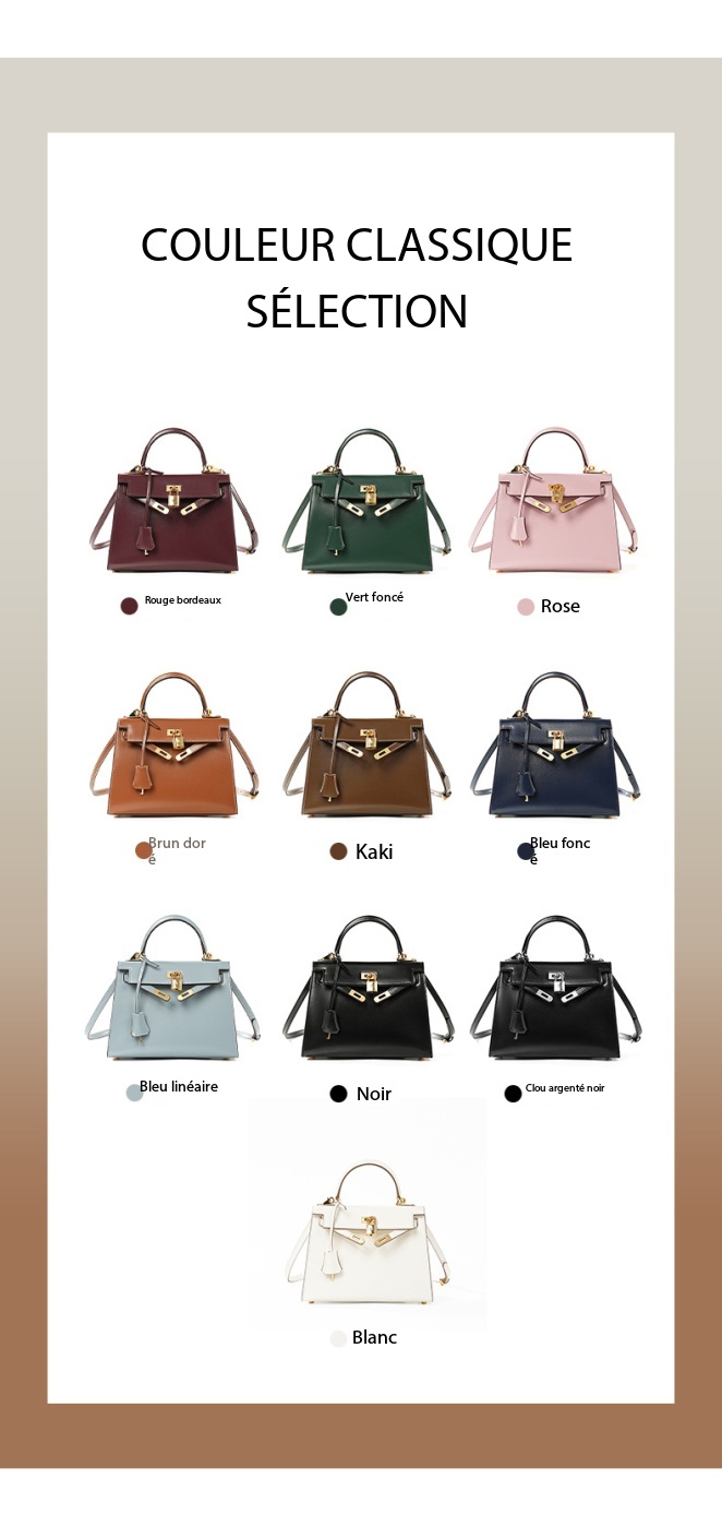 Sac à main Kelly haute couture cuir, haut de gamme KL Demo 003