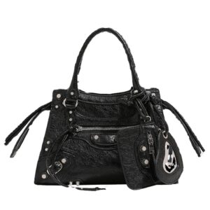 Sac à main cuir femme, sac moto riveté personnalisé riveté 001