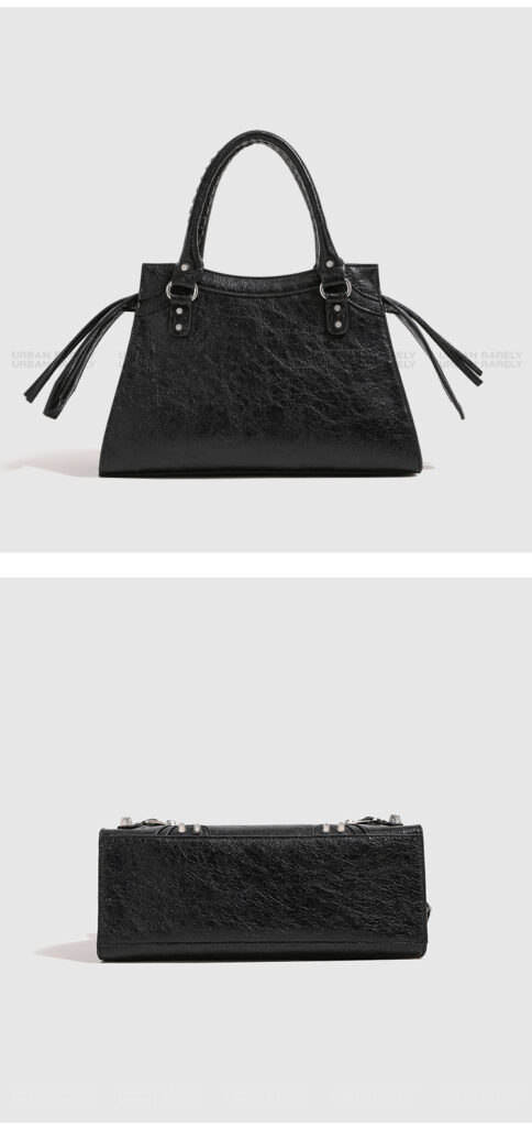 Women's leather handbag, custom riveted motorcycle bag 001 Demo 04