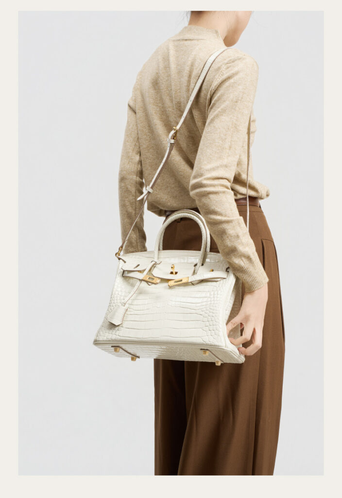 Luxury White Crocodile-Print Leather Women's Handbag KZGYBK 0 Demo 010