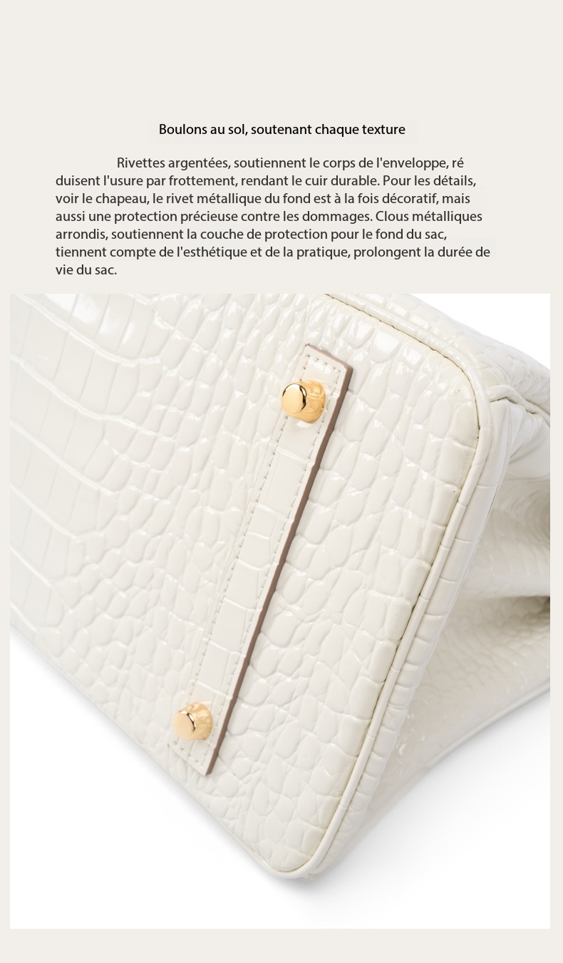 Luxury White Crocodile-Print Leather Women's Handbag KZGYBK 0 Demo new 006
