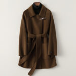 Manteau en laine double face pour femmes, style court, haut de gamme 24-1616