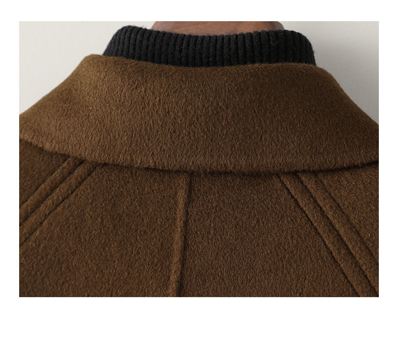 Manteau en laine double face pour femmes, style court, haut de gamme 24-1616 Demo 011