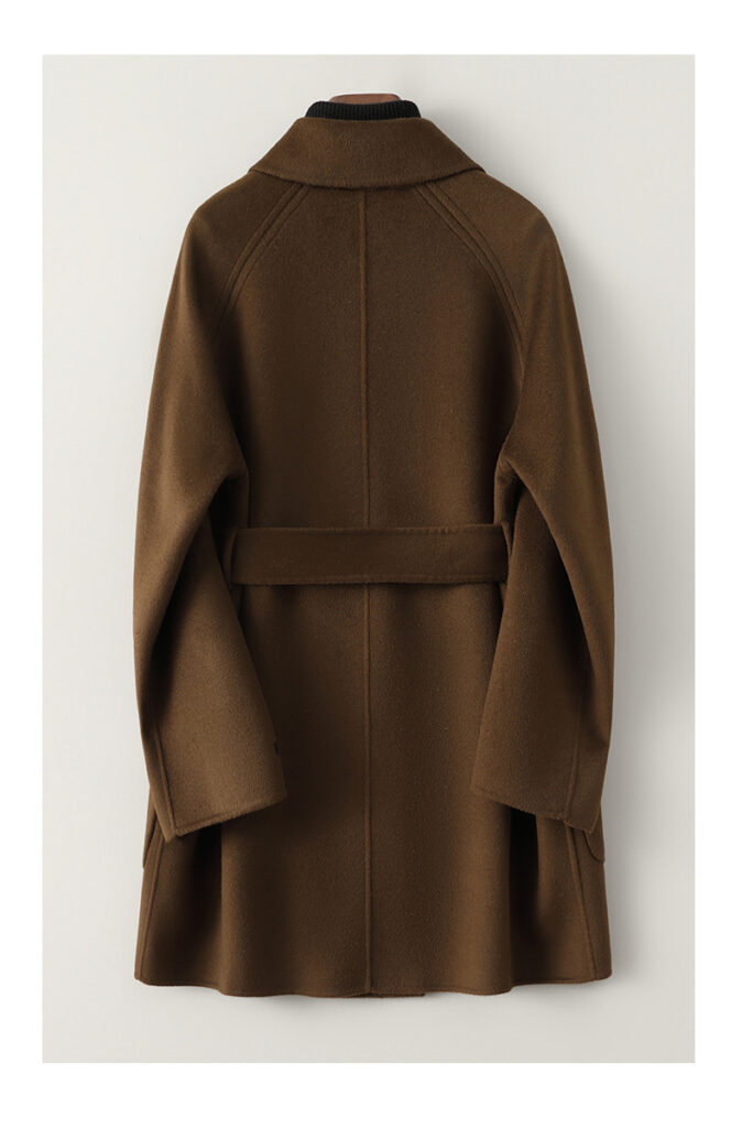 Manteau en laine double face pour femmes, style court, haut de gamme 24-1616 Demo 02