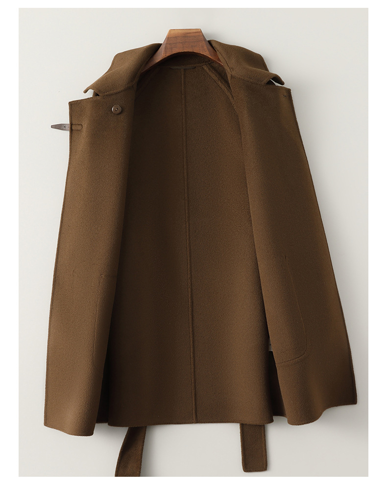 Manteau en laine double face pour femmes, style court, haut de gamme 24-1616 Demo 05